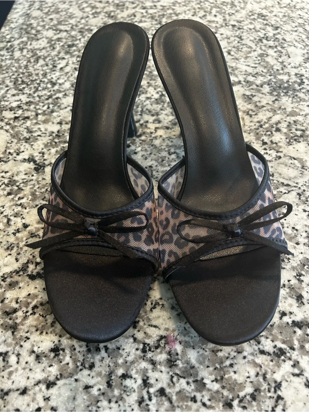 SHEIN Leopard Print Mule Heels Size 11 Statement Stiletto